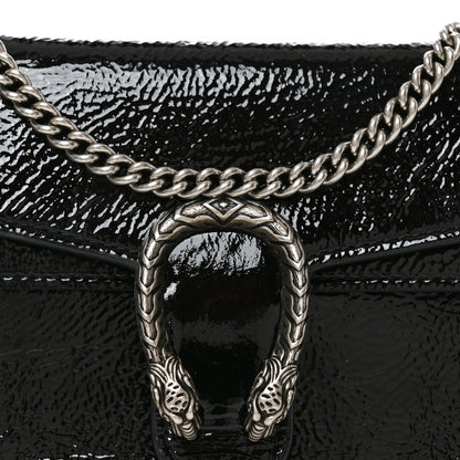 Gucci Crinkled Patent Mini Dionysus Shoulder Bag Black 8 of 10