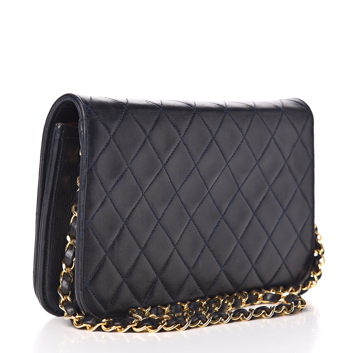 Chanel Lambskin Quilted Small Single Flap Navy 3 of 12