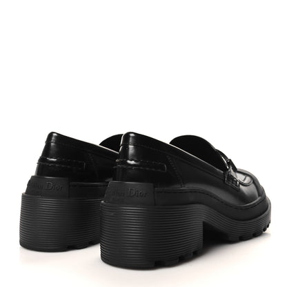 Christian Dior Brushed Calfskin Dior Code Lug Sole 15mm Loafers 36 Black 4 of 8