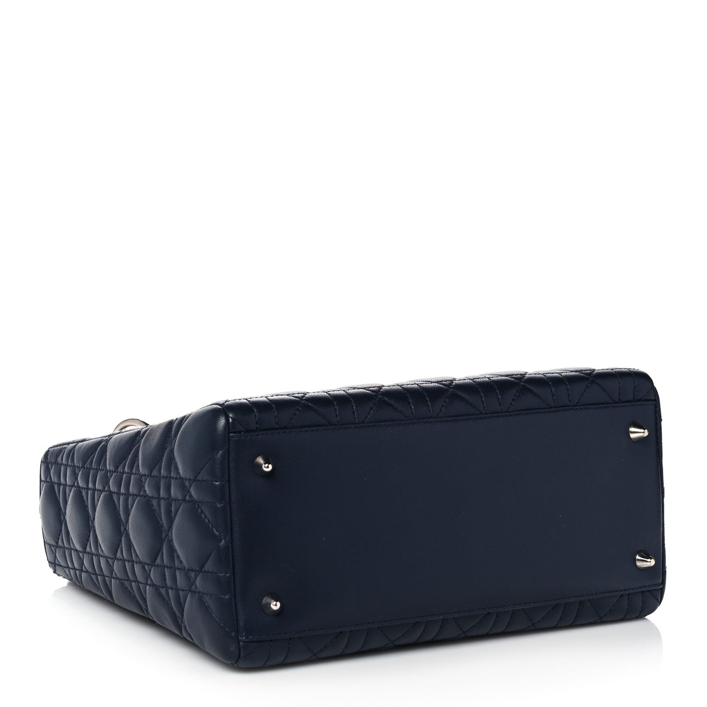 Lambskin Cannage Medium Lady Dior Navy Blue