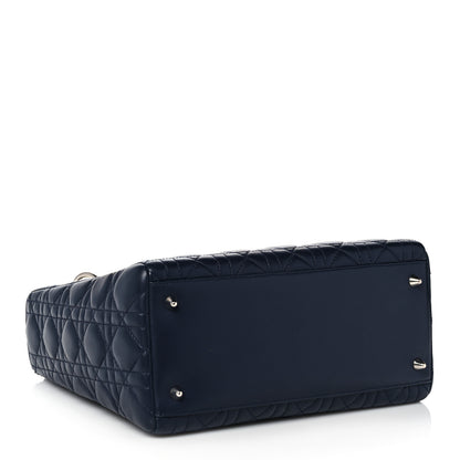 Christian Dior Lambskin Cannage Medium Lady Dior Navy Blue 3 of 13