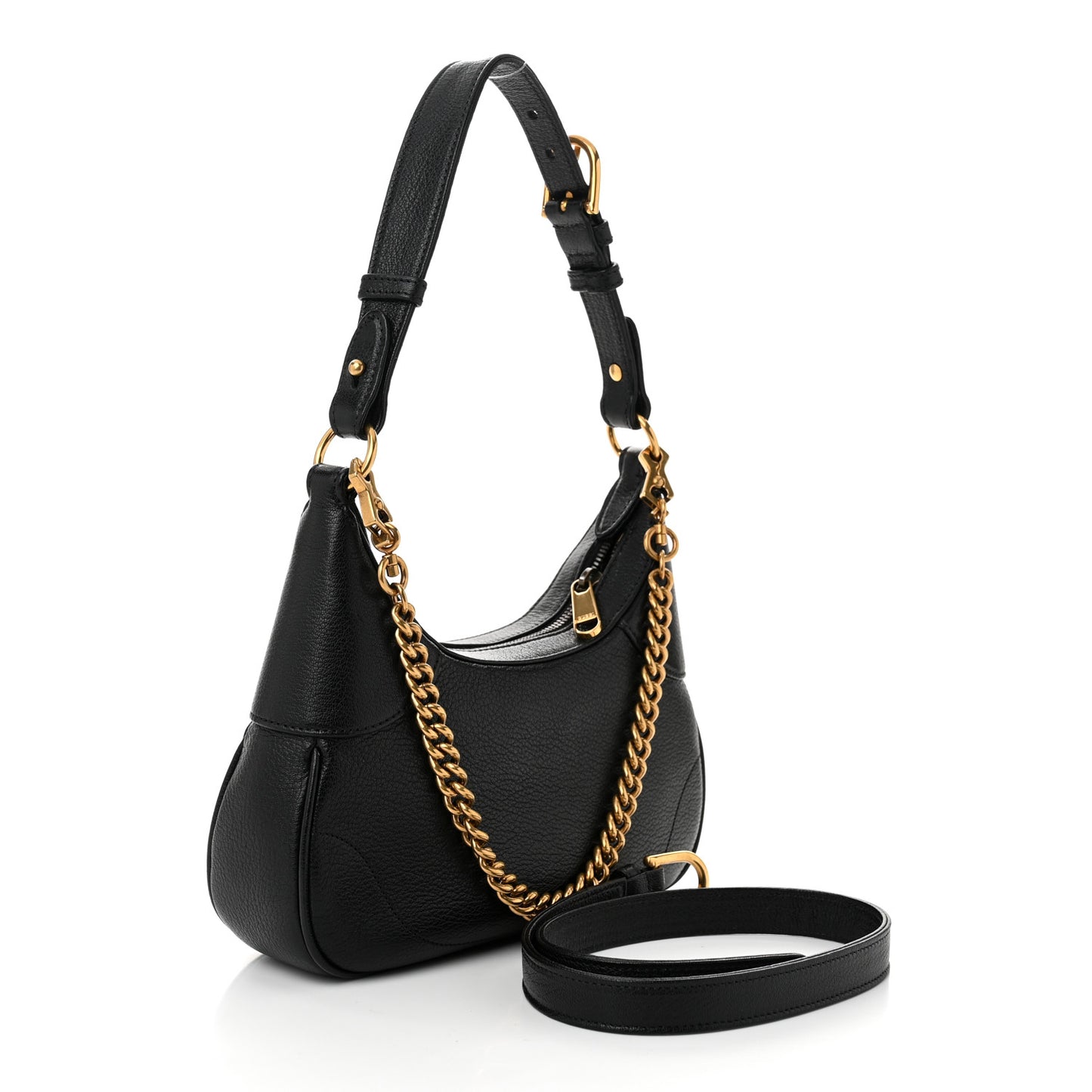 Goatskin Small Aphrodite Shoulder Bag Black