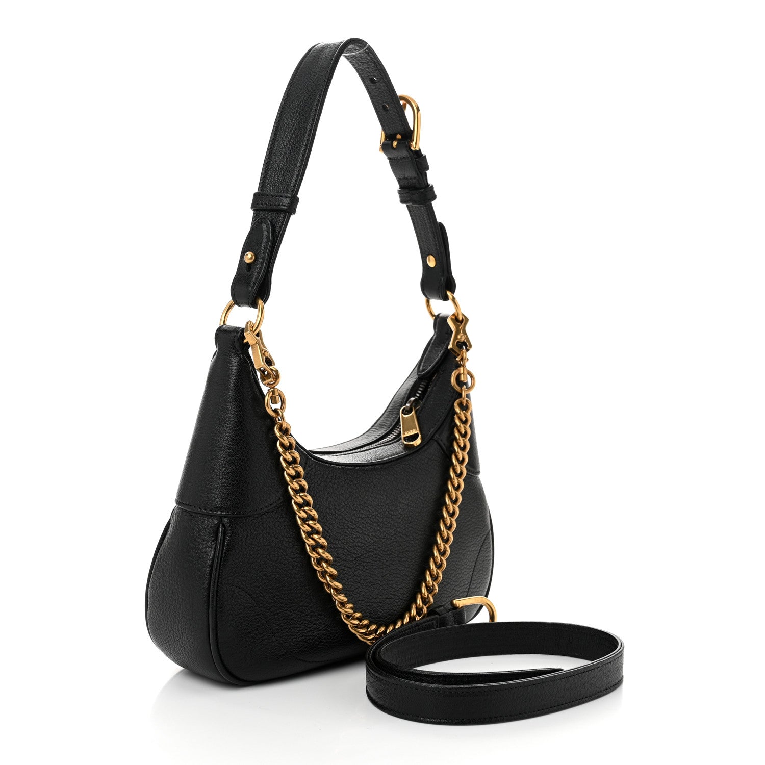Gucci Goatskin Small Aphrodite Shoulder Bag Black 3 of 10