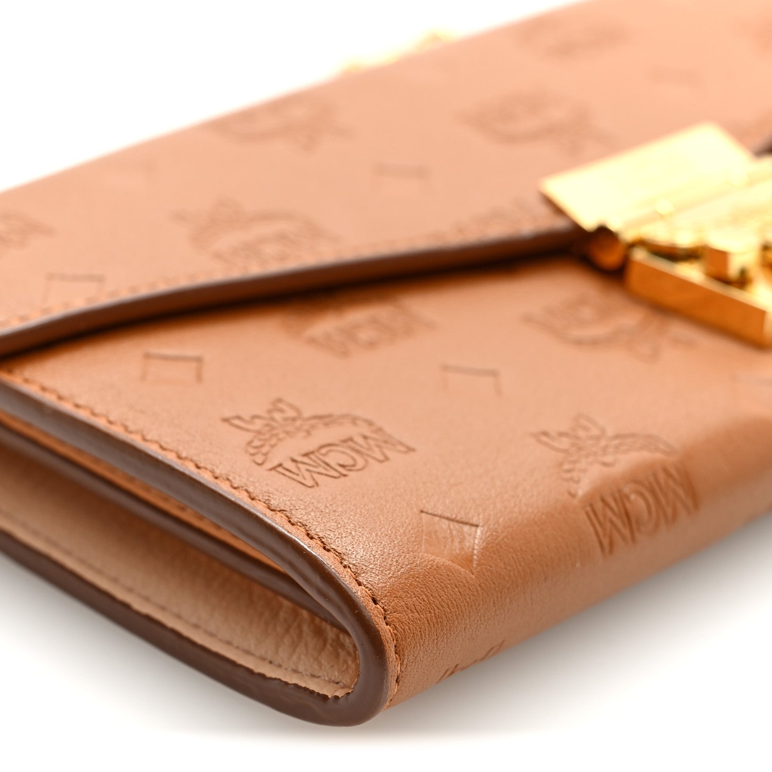 MCM Calfskin Ottomar Large Patricia Wallet On Chain Cognac 8 of 9
