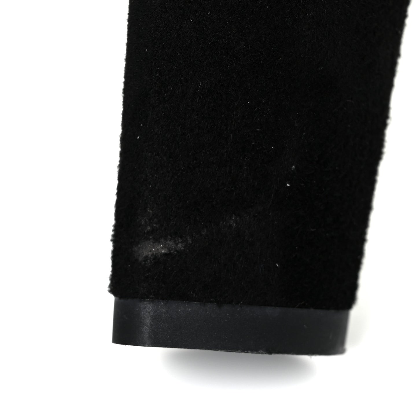 Metallic Calfskin Suede Heel Sandals 38.5 Silver Black