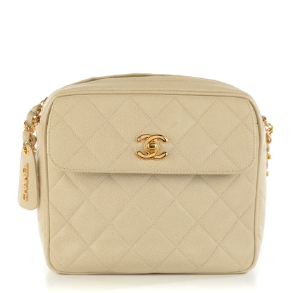 Chanel Caviar Quilted Camera Case Beige 1 of 9