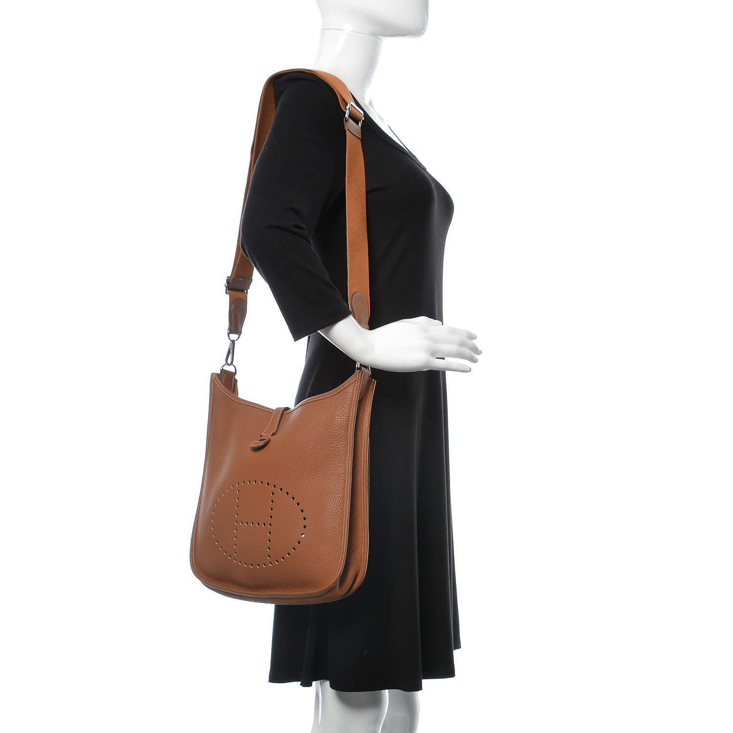 Hermes Taurillon Clemence Evelyne III PM Gold 2 of 9