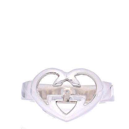 Gucci Sterling Silver Britt Interlocking G Heart Ring 54 7 1 of 8