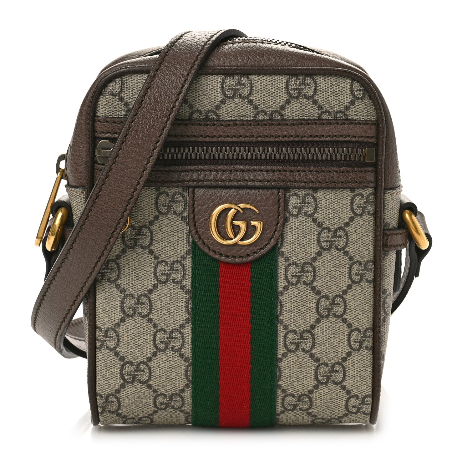 GG Supreme Monogram Web Mini Ophidia Messenger Brown