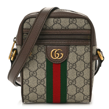 Gucci GG Supreme Monogram Web Mini Ophidia Messenger Brown 1 of 11