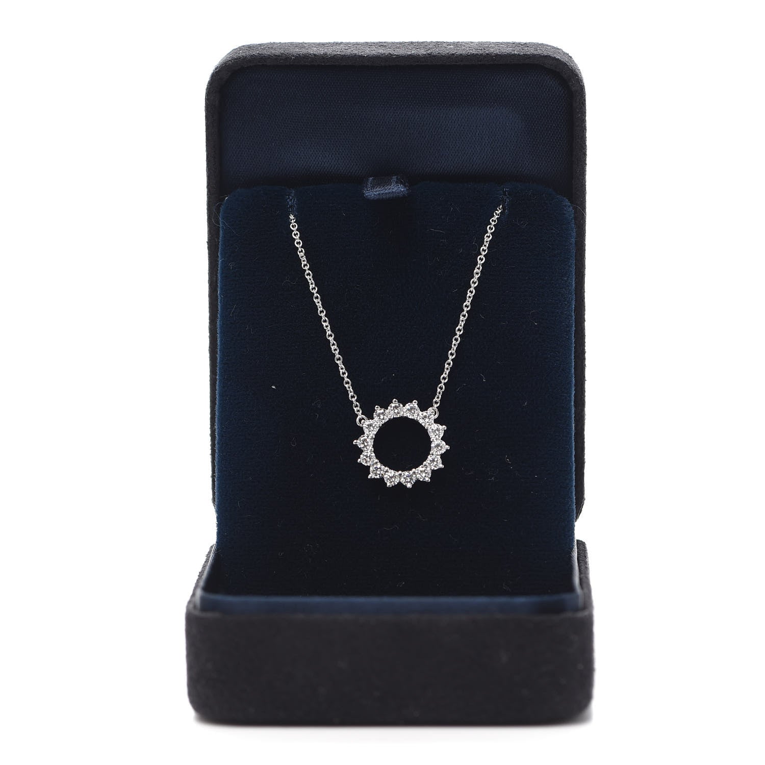 Tiffany Platinum Diamond Small Open Circle Pendant Necklace 5 of 5