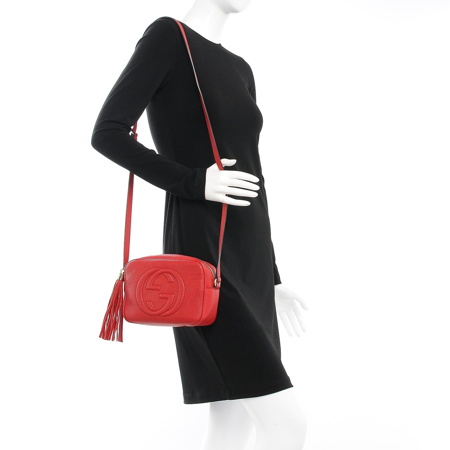 Pebbled Calfskin Small Soho Disco Bag Tabasco Red