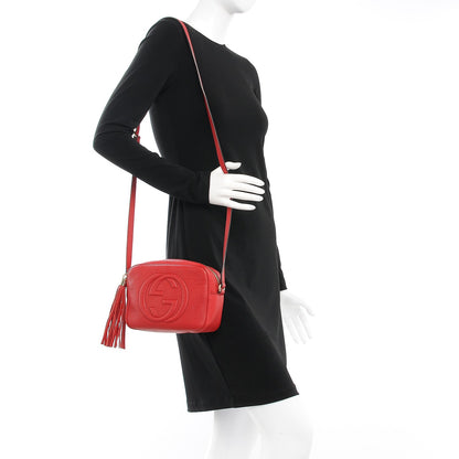 Gucci Pebbled Calfskin Small Soho Disco Bag Tabasco Red 2 of 7