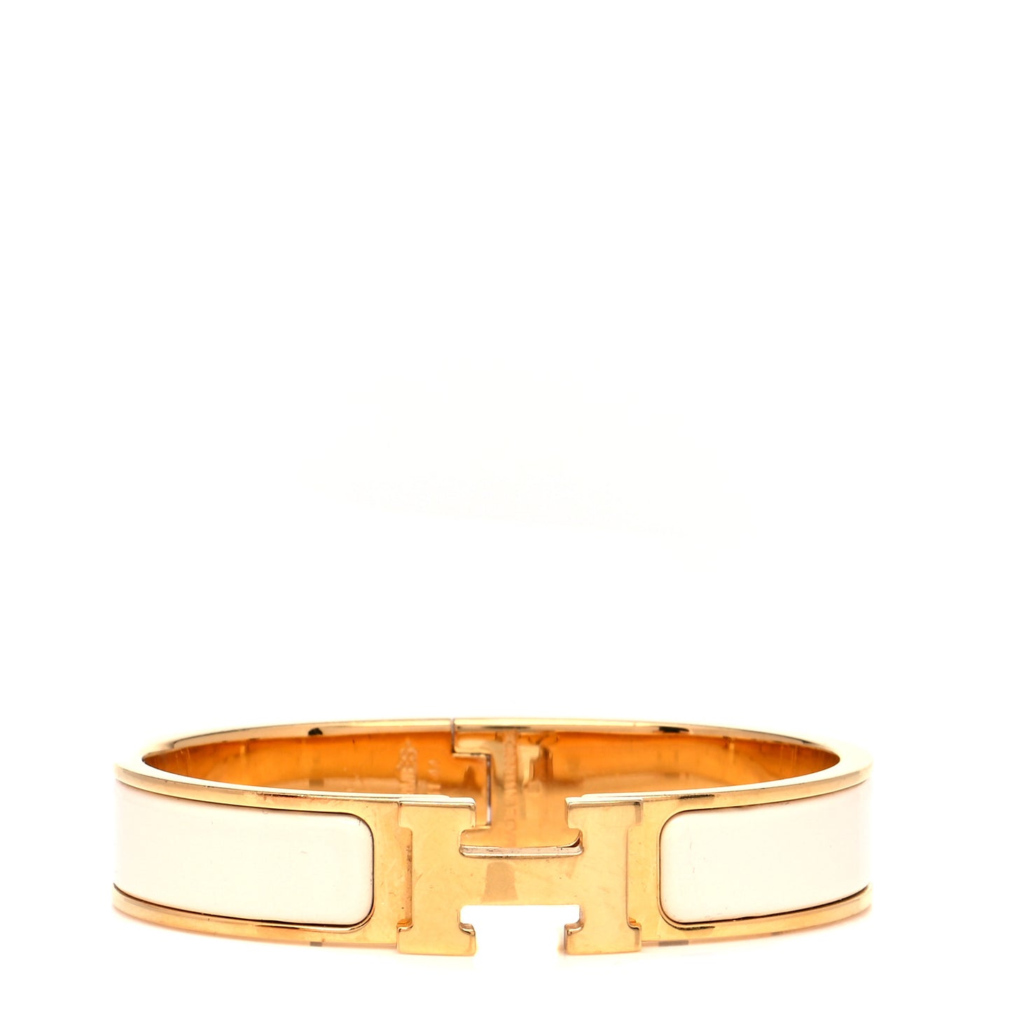 Enamel Narrow Clic Clac H Bracelet PM Craie
