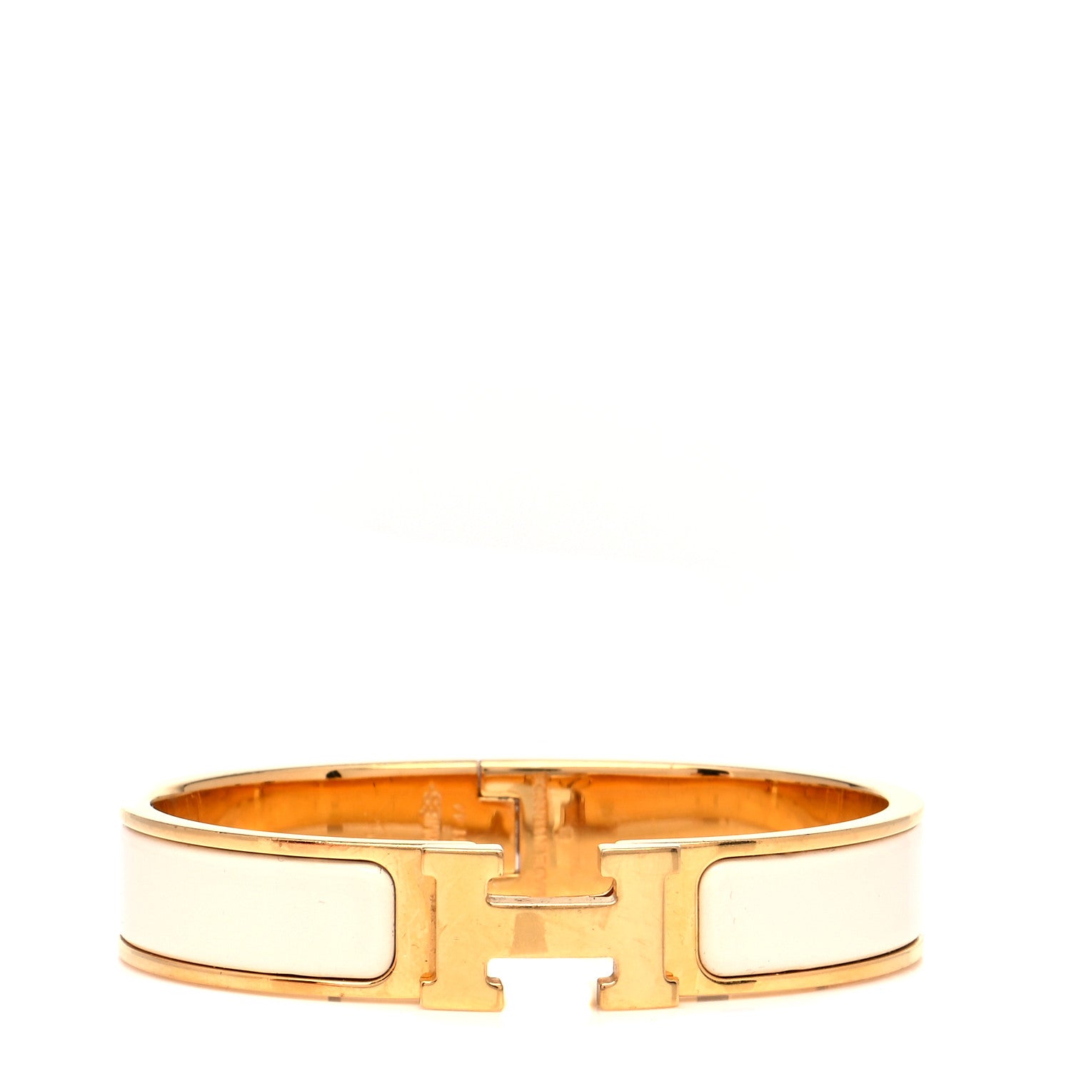 Hermes Enamel Narrow Clic Clac H Bracelet PM Craie 1 of 7