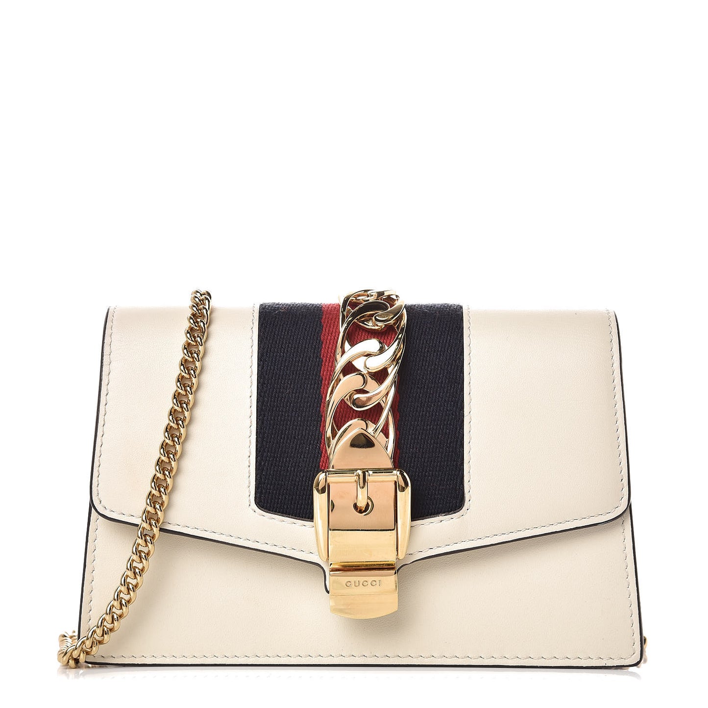 Calfskin Super Mini Sylvie Chain Shoulder Bag White