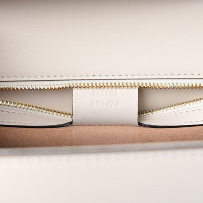 Gucci Calfskin Embroidered Medium Sylvie Top Handle Bag White 7 of 10