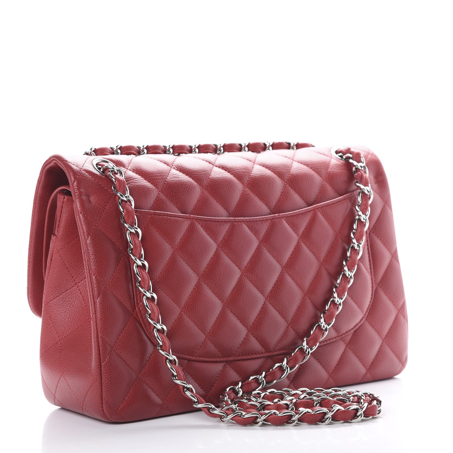 Chanel Caviar Quilted Jumbo Double Flap Red 2 of 10