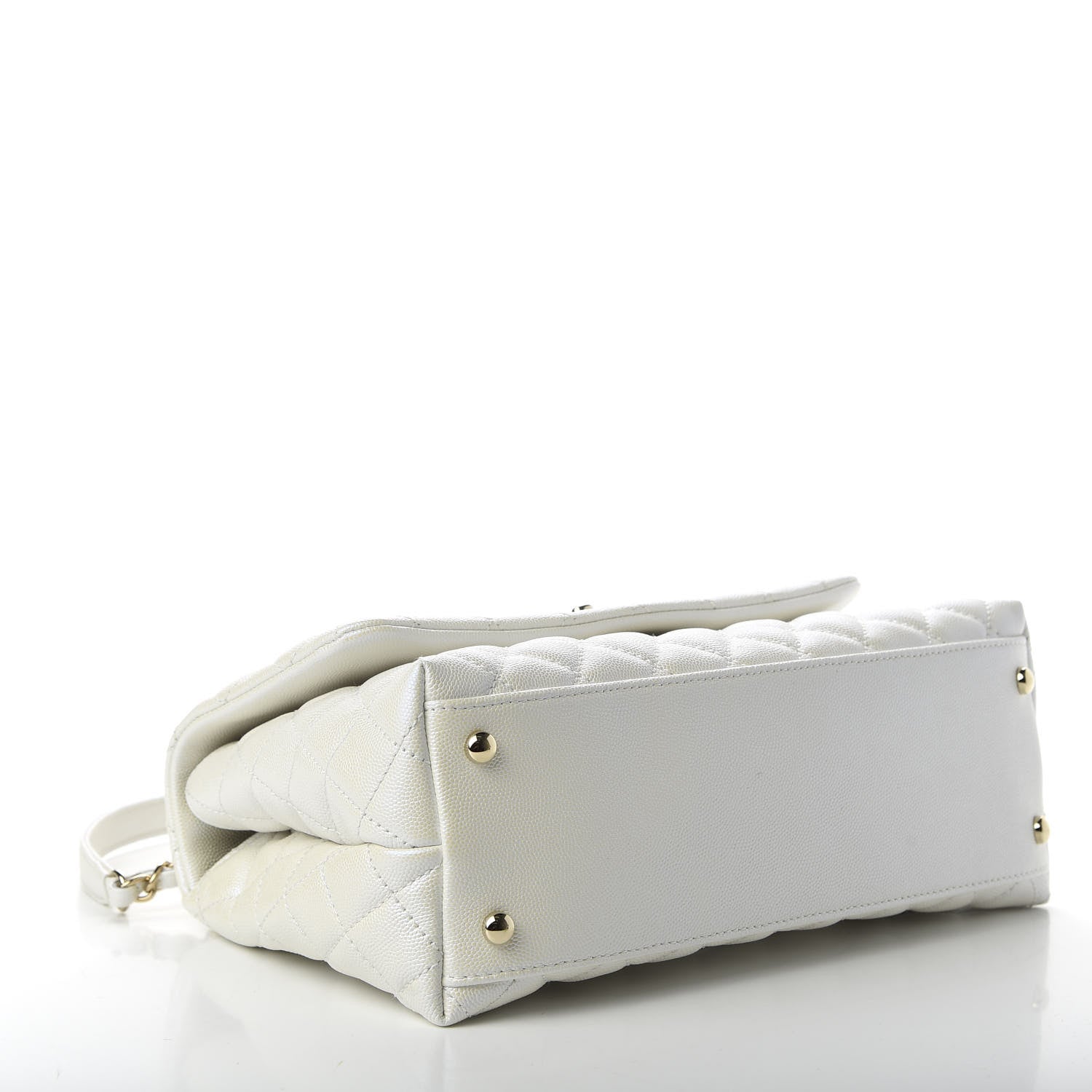 Chanel Iridescent Caviar Quilted Small Coco Handle Flap White 4 of 11