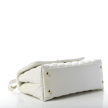 Chanel Iridescent Caviar Quilted Small Coco Handle Flap White 4 of 11