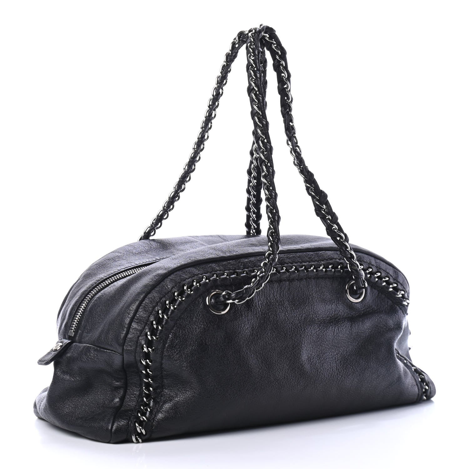 Chanel Goatskin Medium Luxe Ligne Bowler Black 2 of 4
