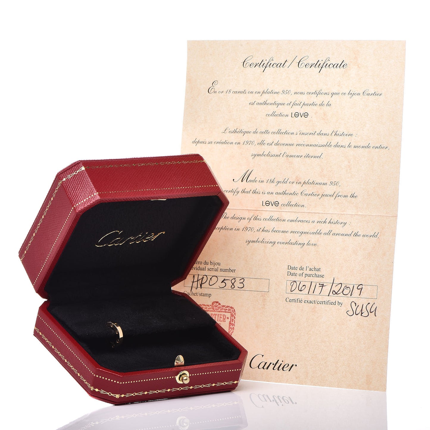 18K Yellow Gold Single LOVE Hoop Earring