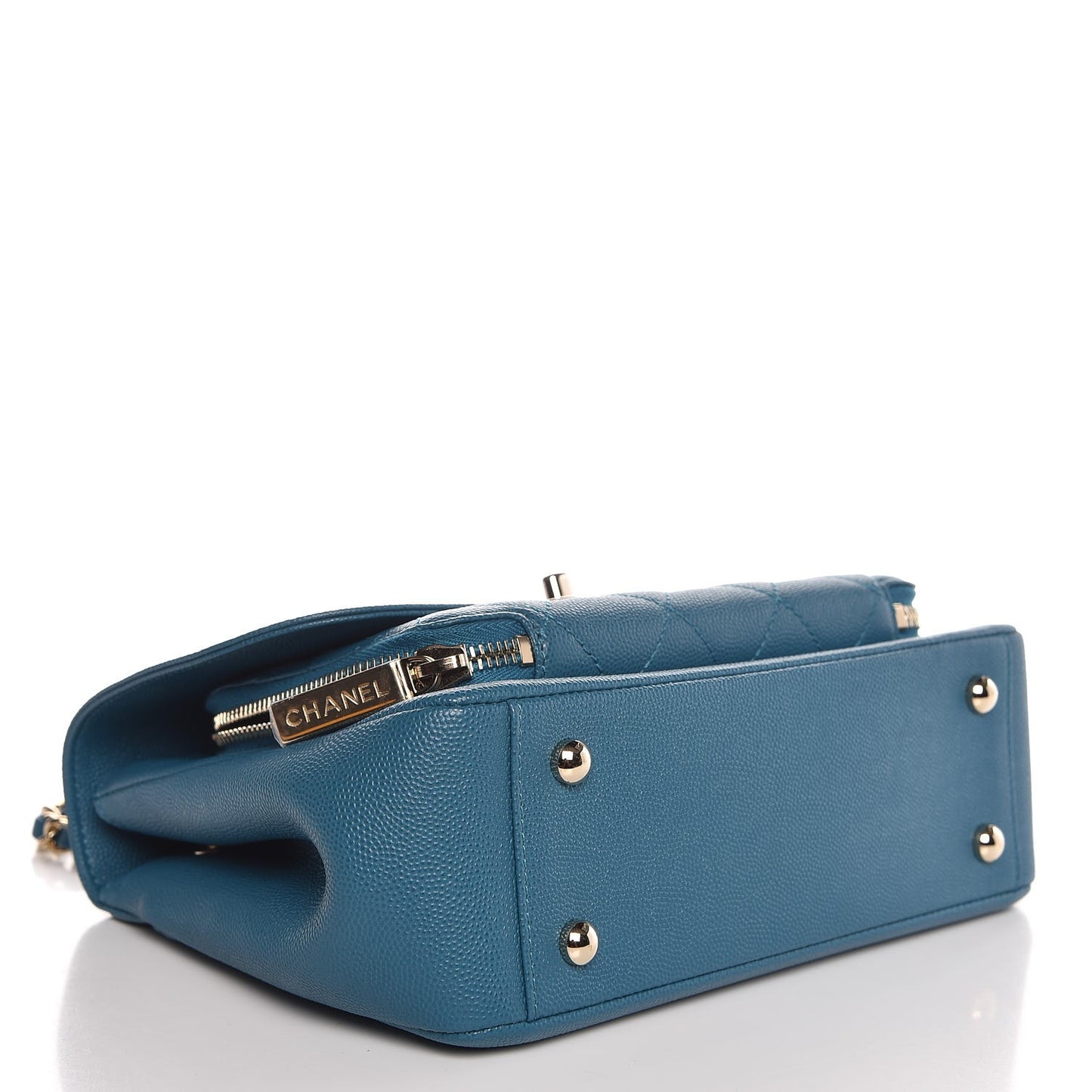Caviar Quilted Small Business Affinity Flap Blue