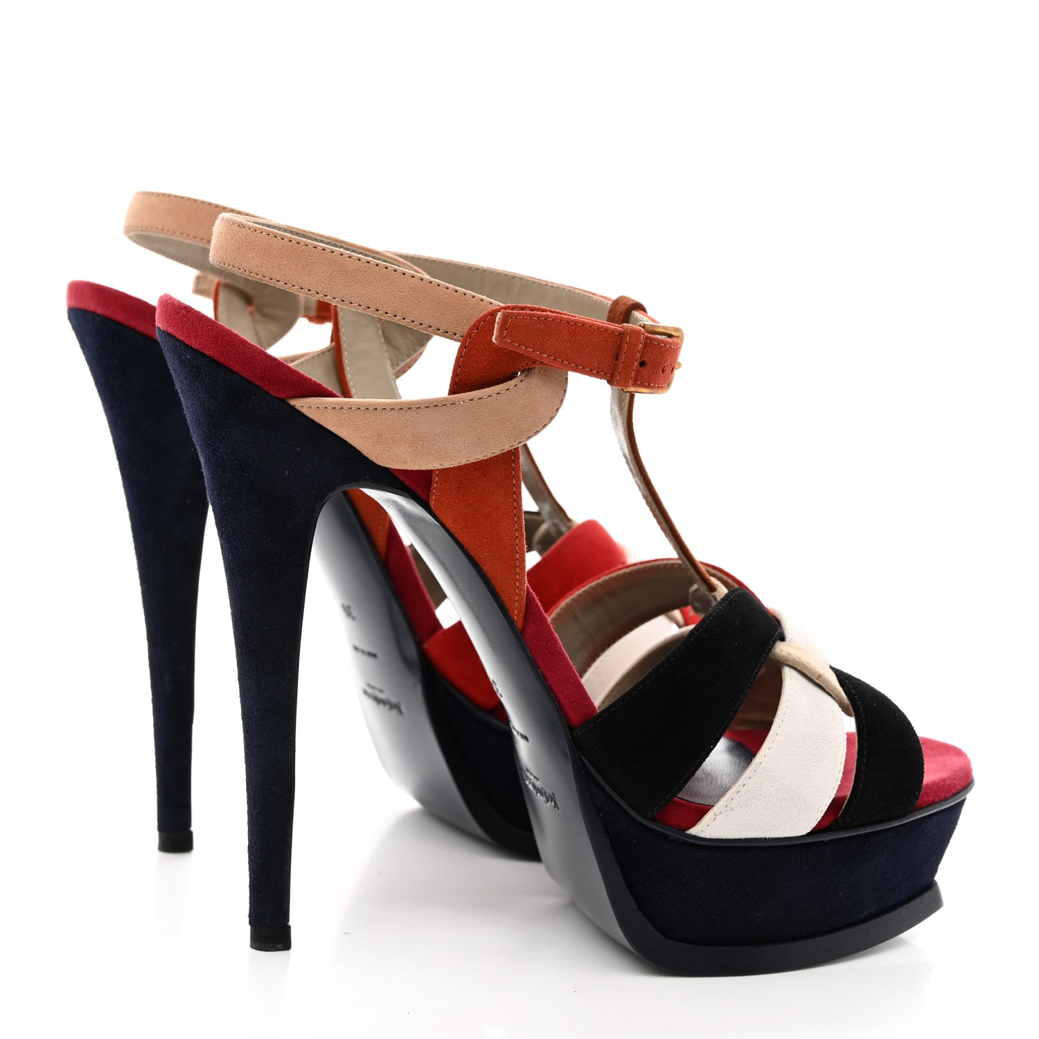Saint Laurent Suede Tribute 105 Platform Sandals 39 Pacific 4 of 15