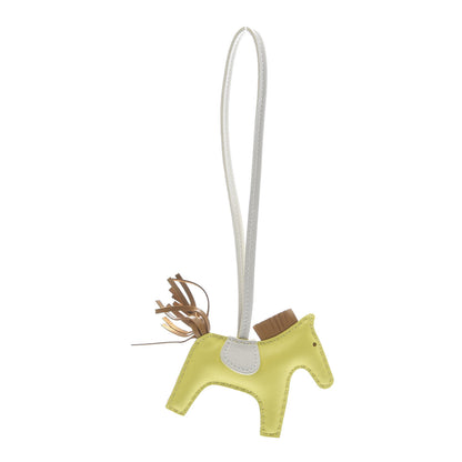 Hermes Milo Lambskin Grigri Rodeo Horse Bag Charm PM Lime Sesame Craie 1 of 4