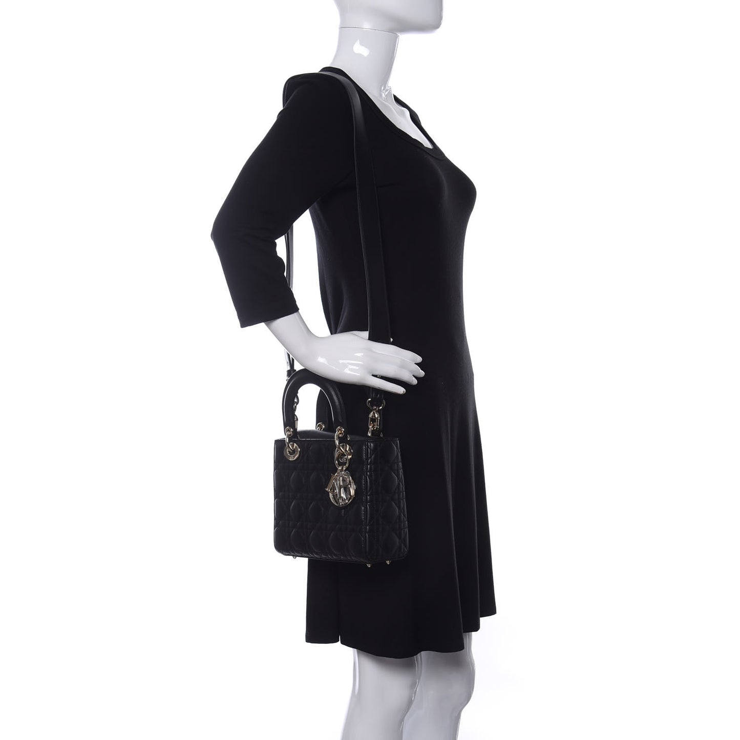 Lambskin Cannage Small My ABCDior Lady Dior Black