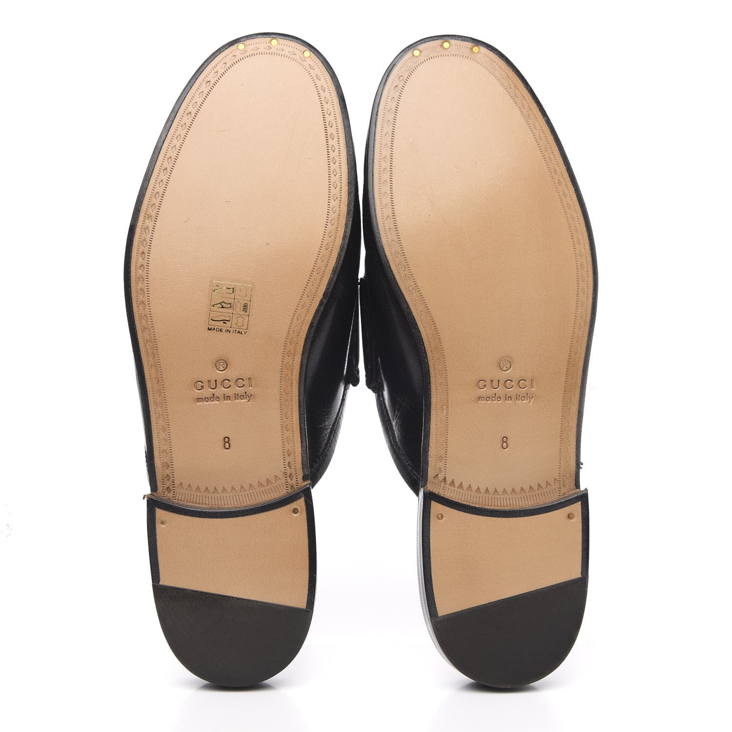 Gucci Goatskin Mens Horsebit Slippers 8 Black 5 of 10