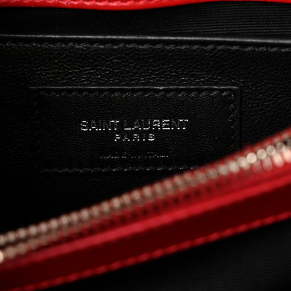 Saint Laurent Calfskin Y Quilted Monogram Small Loulou Chain Satchel Red 6 of 10
