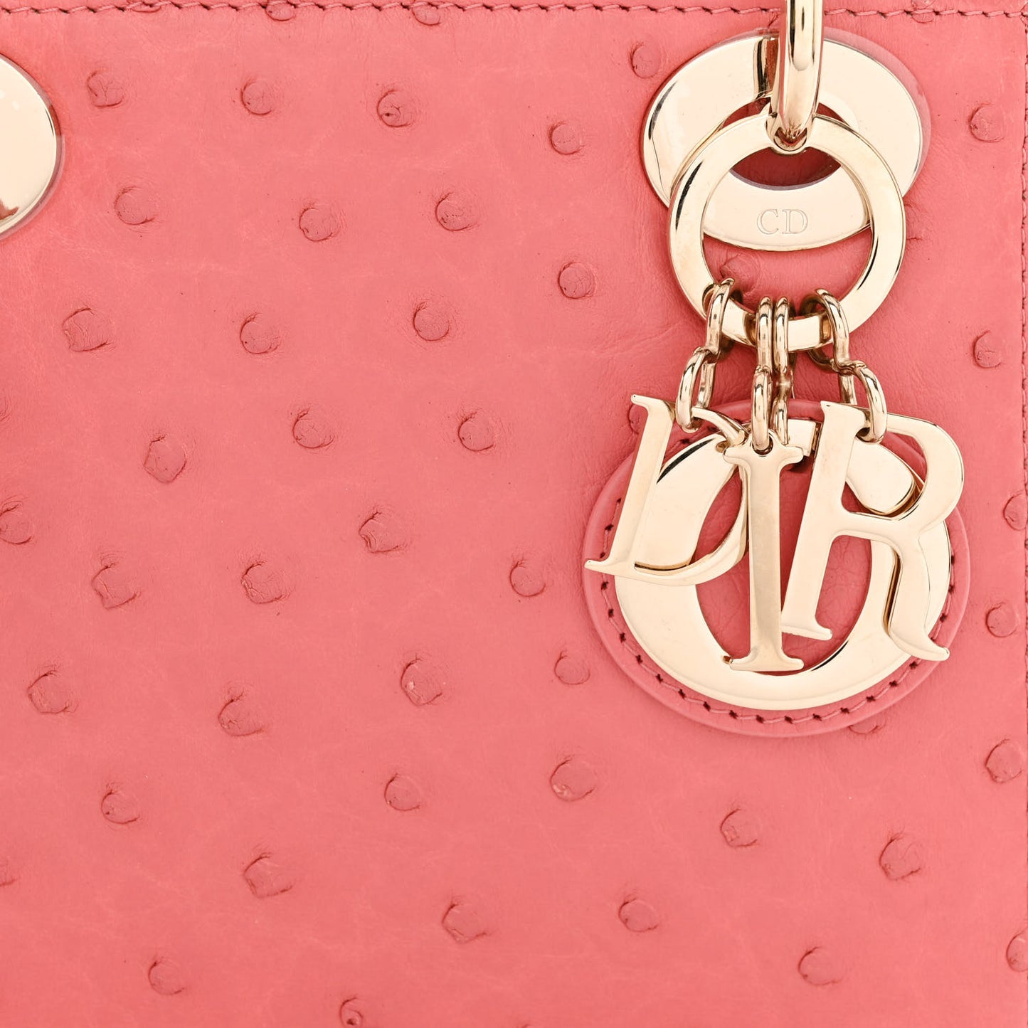 Ostrich Mini Lady Dior Pink