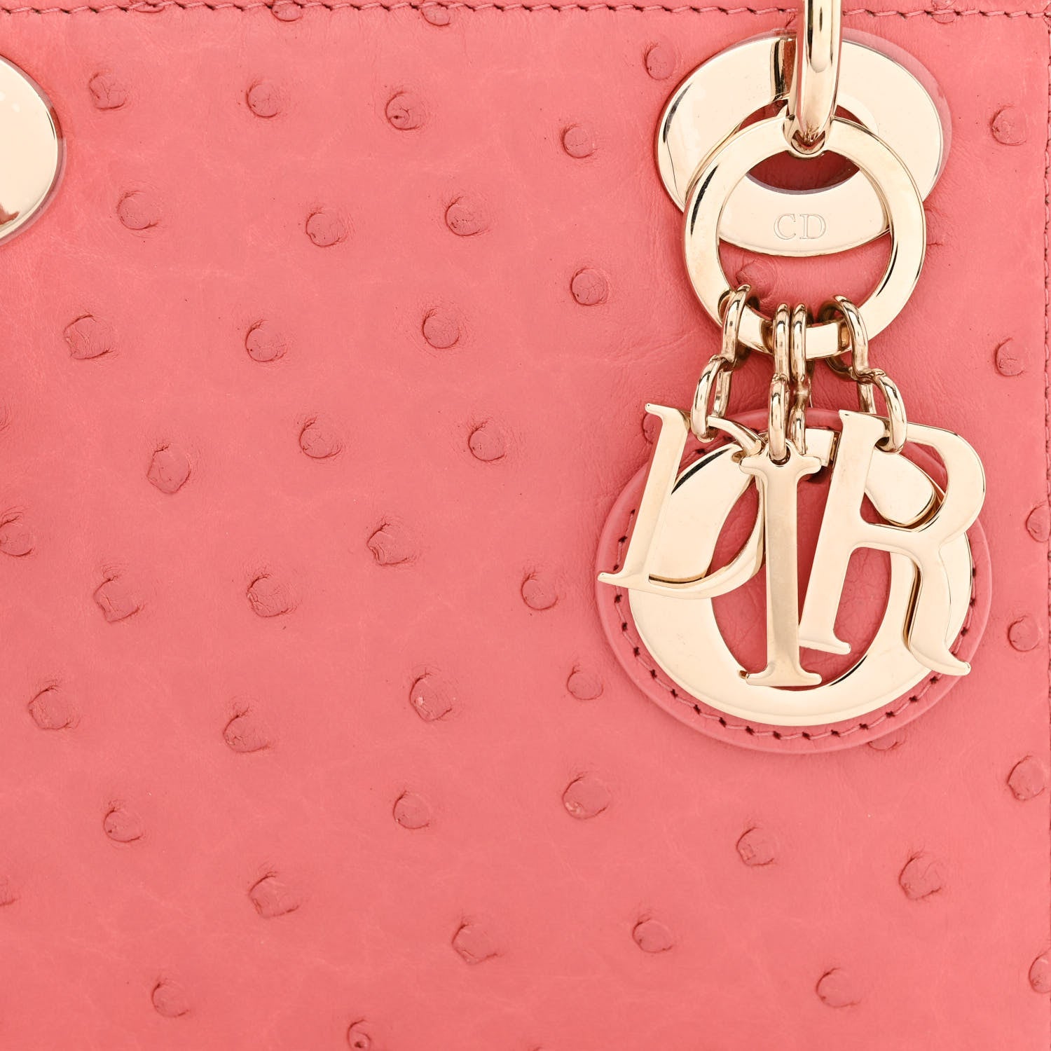Christian Dior Ostrich Mini Lady Dior Pink 8 of 10
