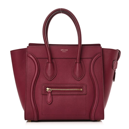 Celine Drummed Calfskin Micro Luggage Plum 1 of 11