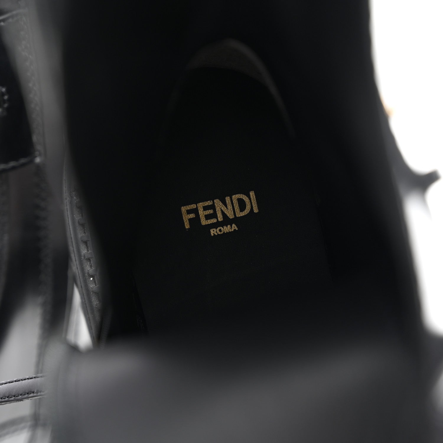 Fendi Vitello Abrasivato Fendigraphy 50mm Biker Boots 38 Black 8 of 9
