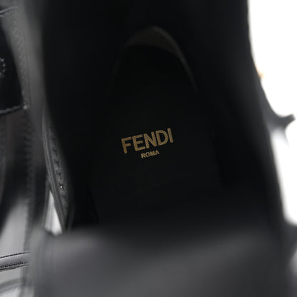 Fendi Vitello Abrasivato Fendigraphy 50mm Biker Boots 38 Black 8 of 9