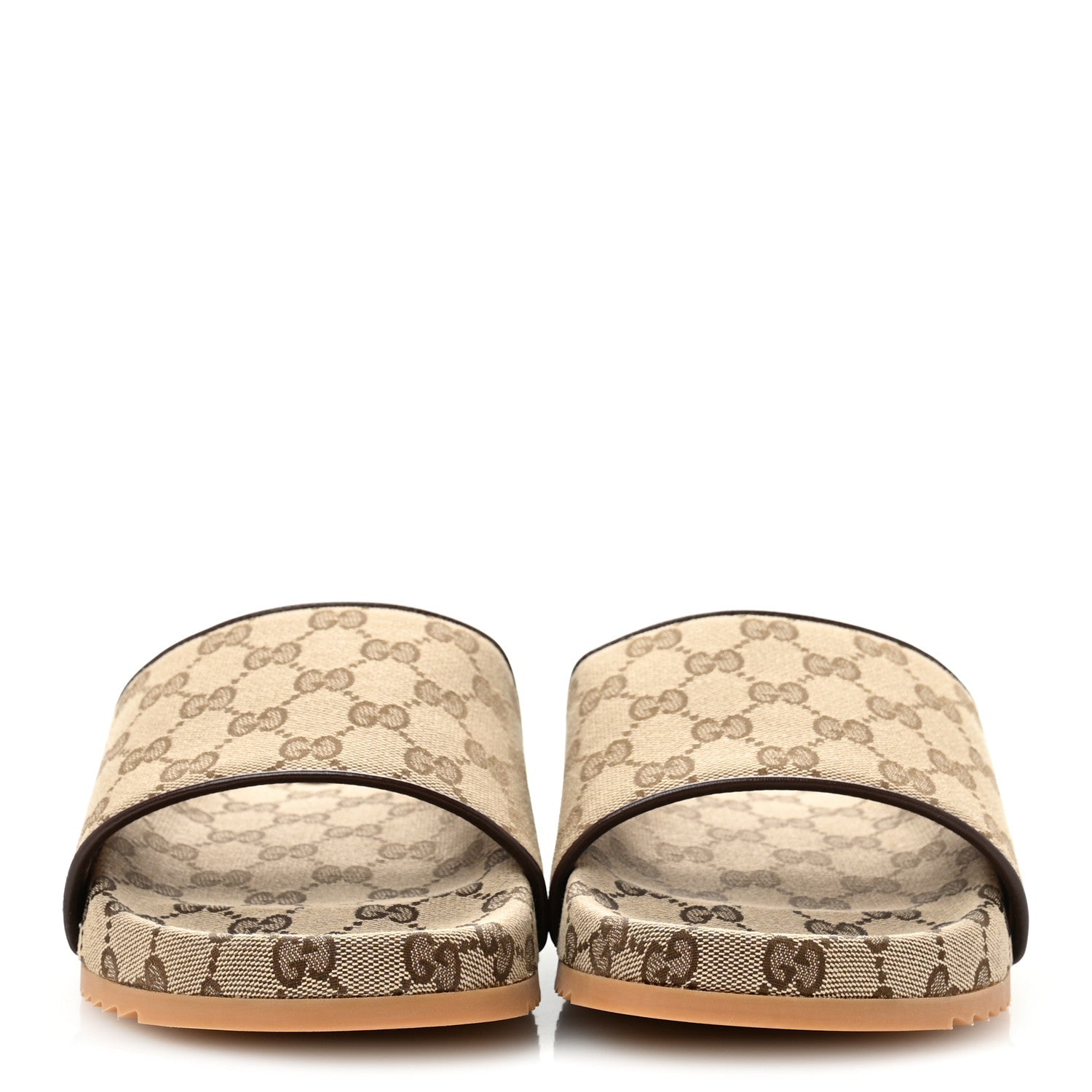 Gucci Canvas GG Monogram Mens Slide Sandals 9 Beige 3 of 10