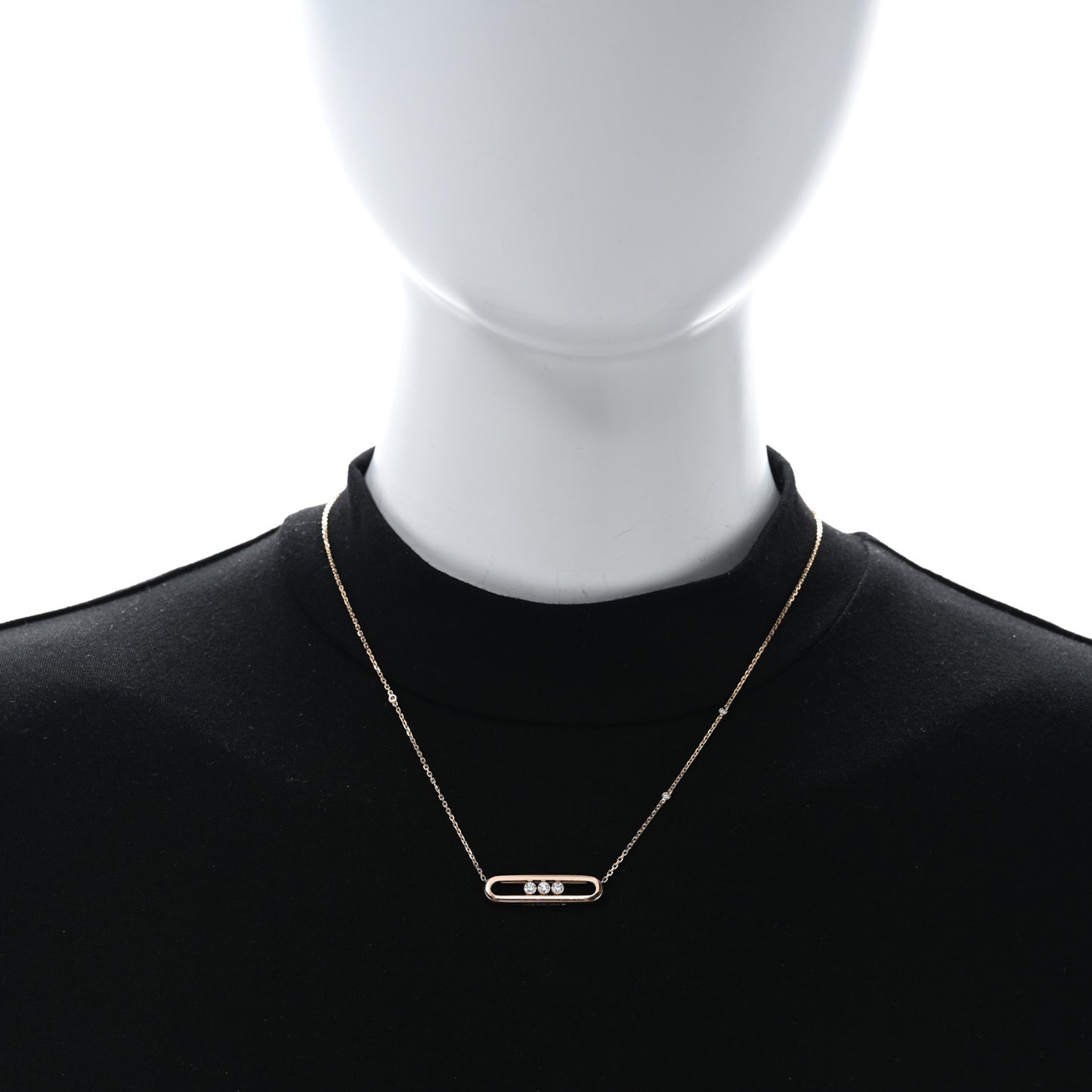 18K Rose Gold Diamond Move Pendant Necklace