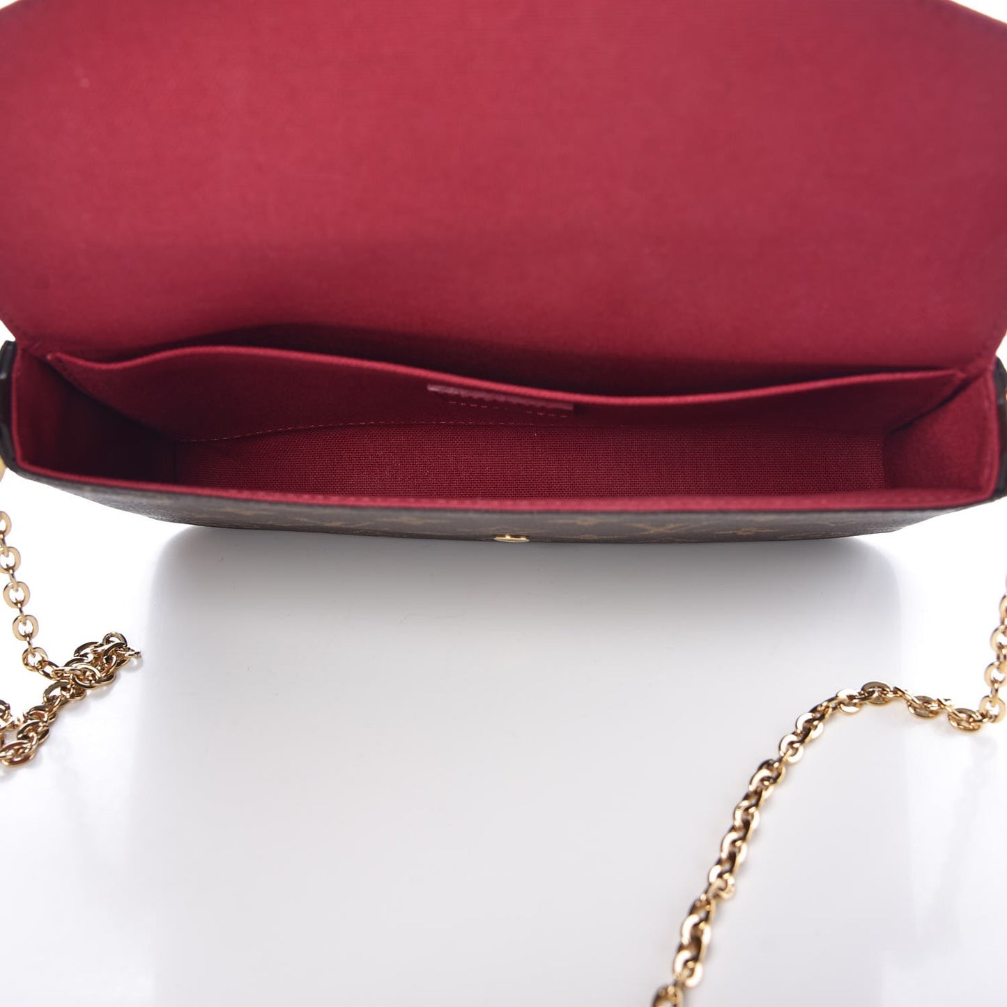 Monogram Pochette Felicie Chain Wallet Fuchsia