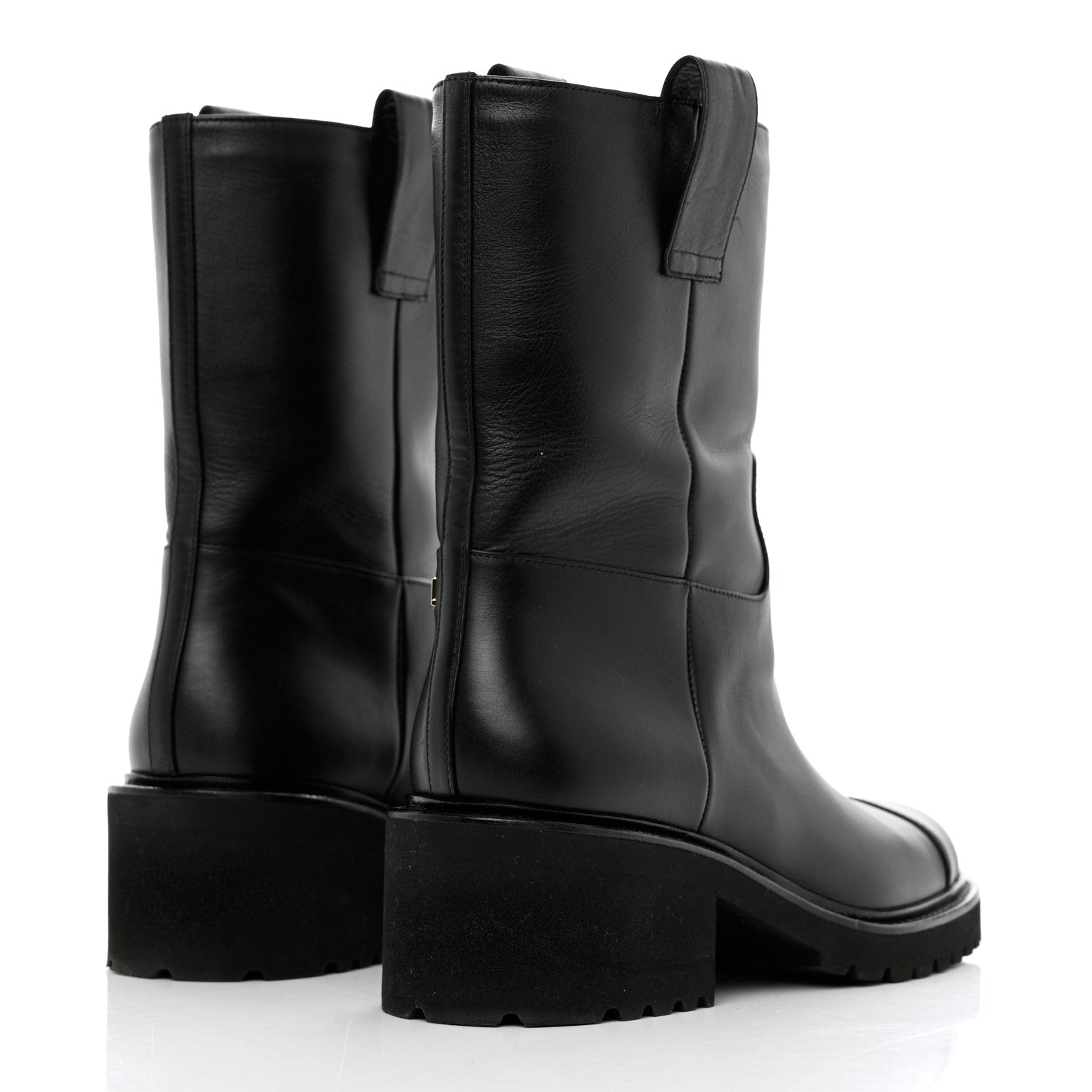 Chanel Calfskin CC Ankle Boots 38 Black 4 of 8