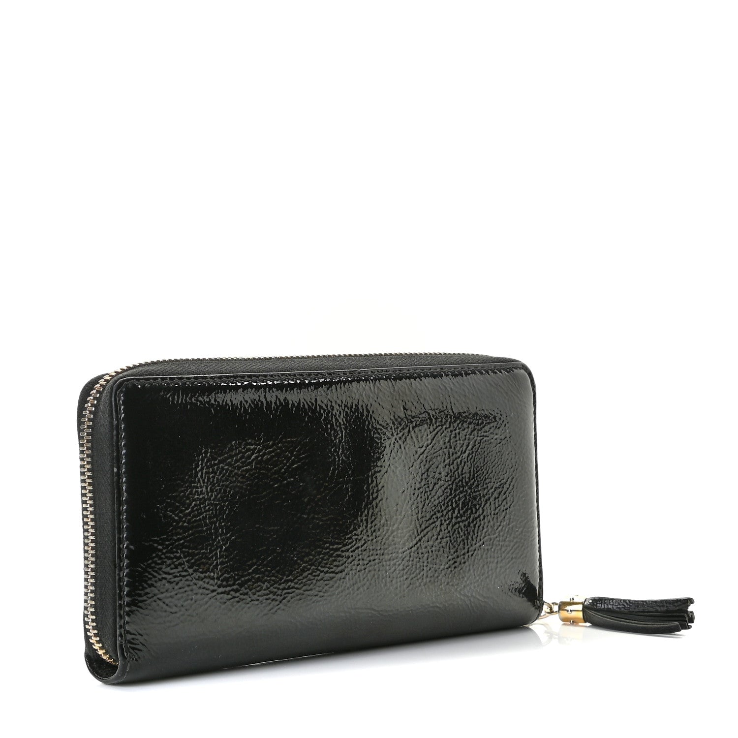 Gucci Patent Calfskin Soho Zip Around Wallet Black 3 of 6