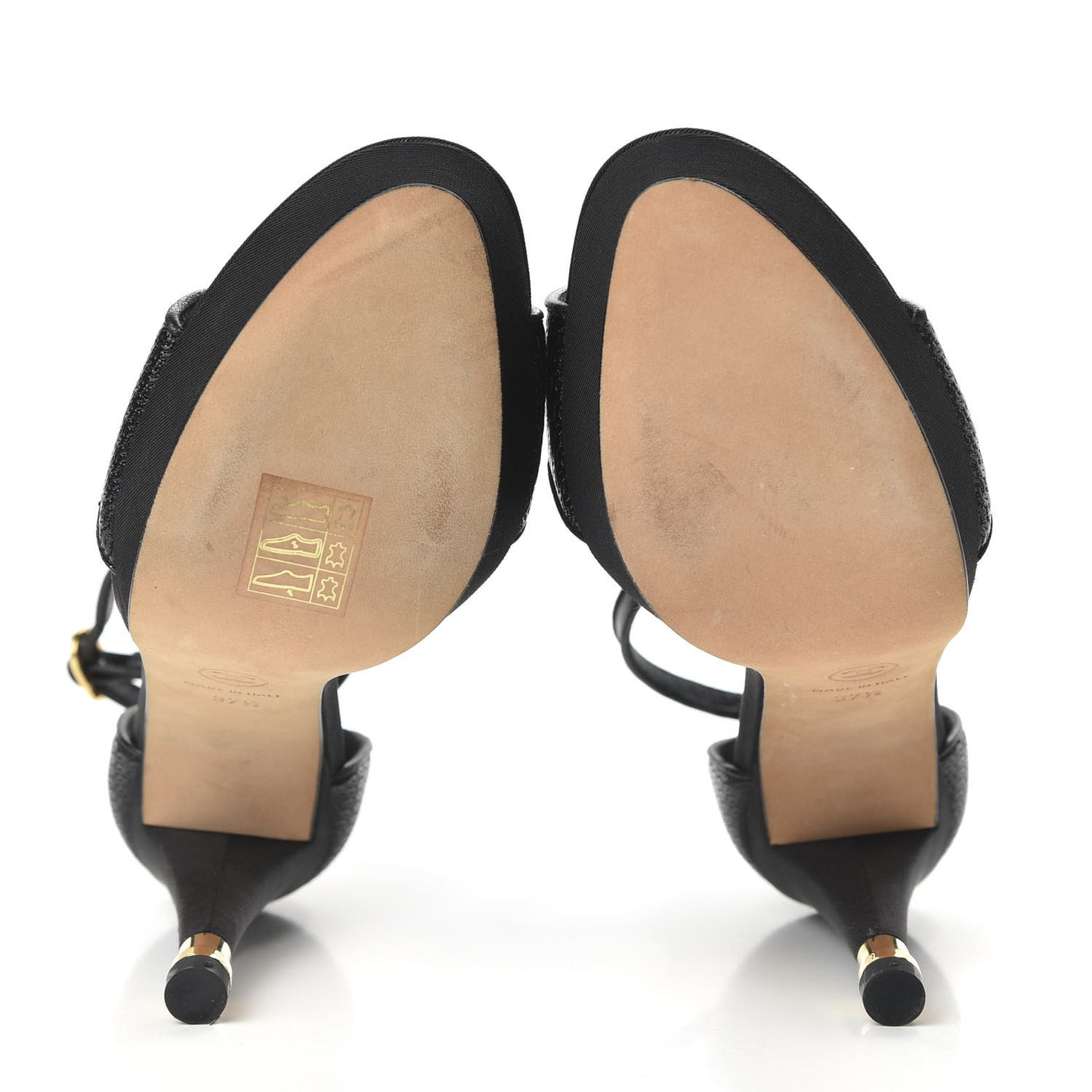 Patent Open Toe Ankle Strap Pumps 37.5 Black