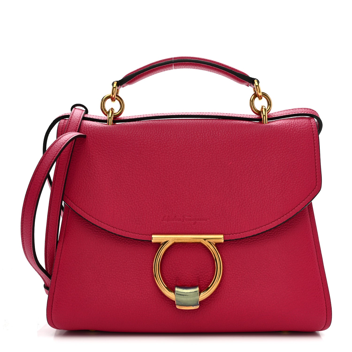 Salvatore Ferragamo Calfskin Small Margot Top Handle Satchel Ribes 1 of 10