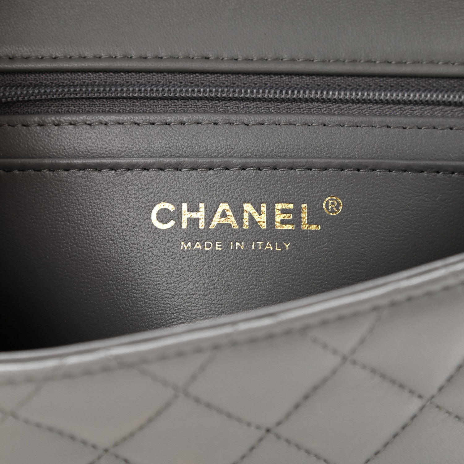 Chanel Lambskin Quilted Mini Top Handle Rectangular Flap Dark Grey 6 of 11