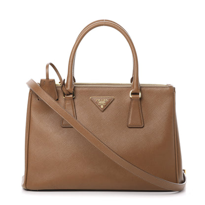 Prada Saffiano Small Galleria Double Zip Tote Caramel 1 of 21
