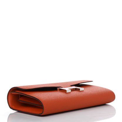 Hermes Epsom Enamel Constance Wallet To Go Terre Battue Rose Confetti 3 of 4
