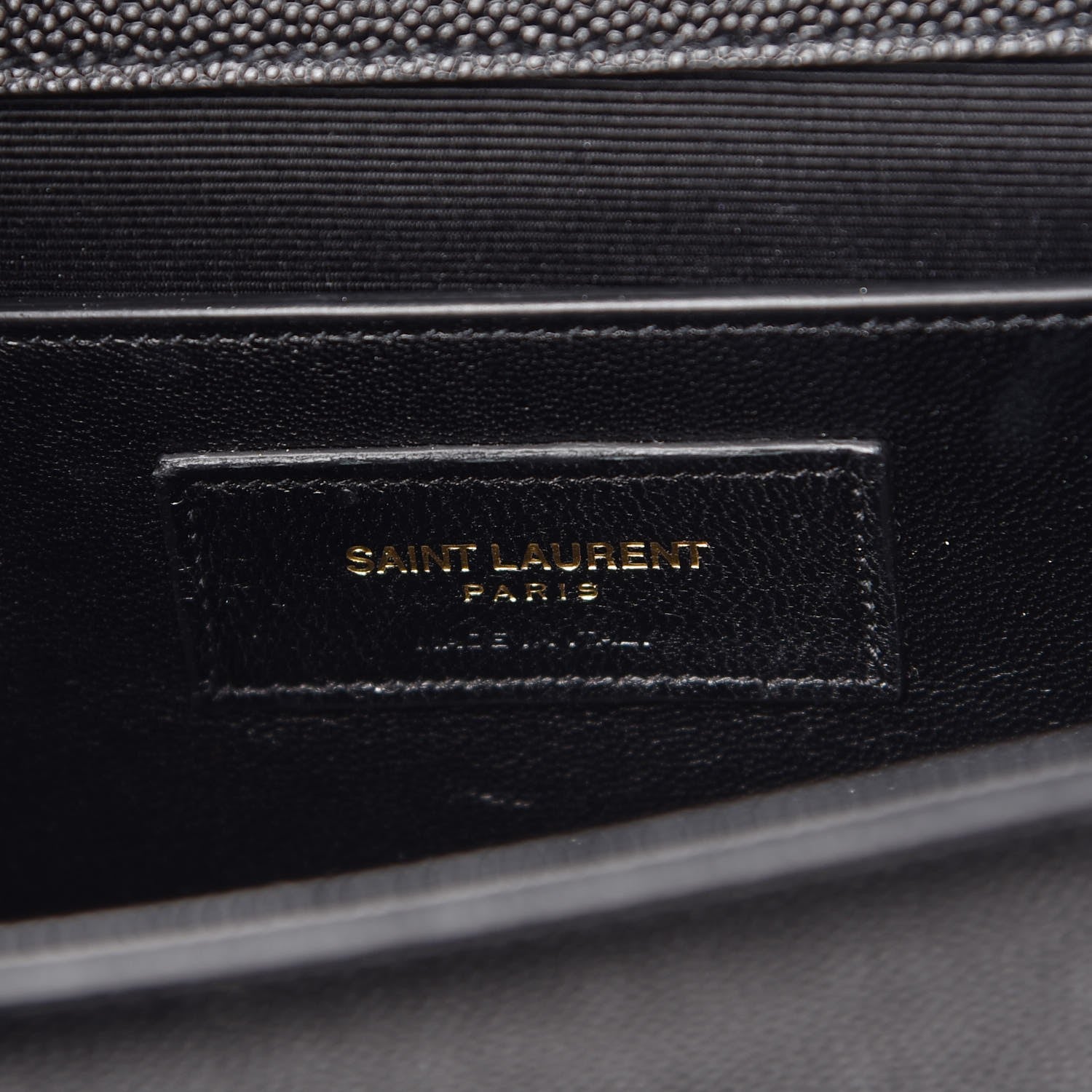 Saint Laurent Grain De Poudre Monogram Cassandre Clutch Black 6 of 9