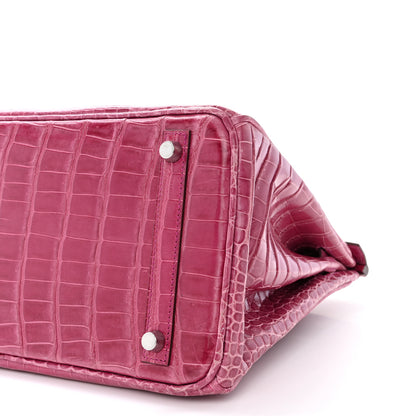 Hermes Shiny Porosus Crocodile Birkin 30 Rose Tyrien 10 of 10