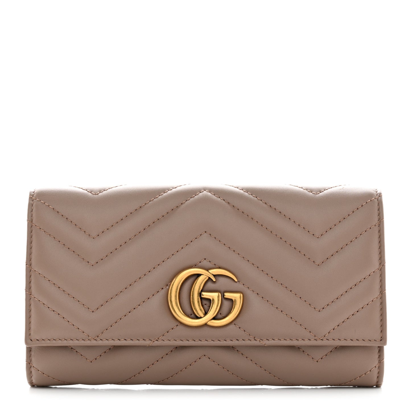 Calfskin Matelasse GG Marmont Continental Wallet Porcelain Rose